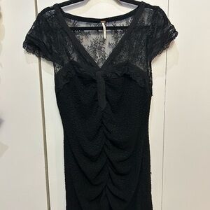 Free People Black Lace Dress